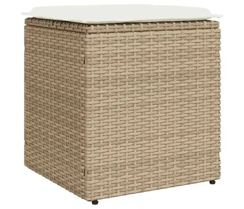 Dārza Krēsli Ar Spilveniem 2 Gab., Bēši Polirotangpalmas Vidaxl