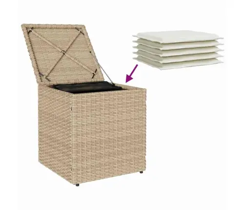 Dārza Krēsli Ar Spilveniem 2 Gab., Bēši Polirotangpalmas Vidaxl