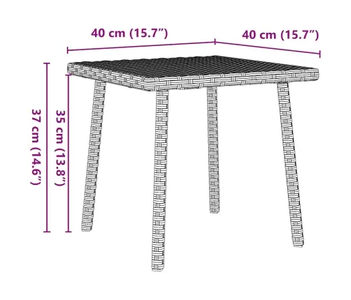 Sodo Kavos Staliukas Stačiakampis Šviesiai Pilkas 40X40X37 Cm