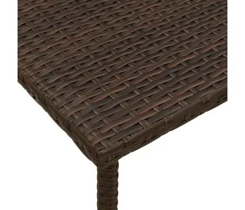 Sodo Kavos Staliukas Stačiakampis Ruda 80X40X37 Cm Poliratanas