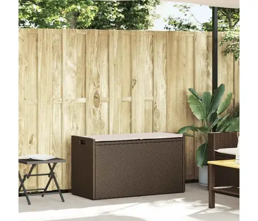 Āra Uzglabāšanas Sols Ar Spilvenu Brūns 100 Cm Polirotangpalmas Vidaxl