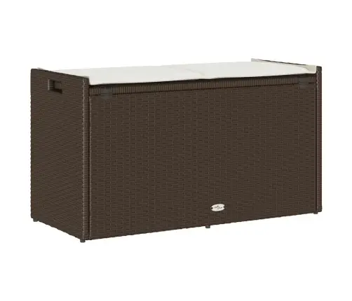 Āra Uzglabāšanas Sols Ar Spilvenu Brūns 100 Cm Polirotangpalmas Vidaxl