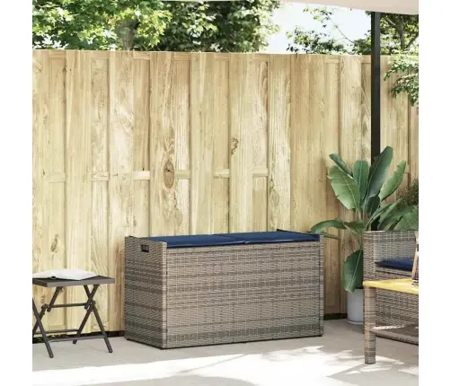 Āra Glabāšanas Sols Ar Spilvenu Pelēks 100 Cm Polirotangpalmas Vidaxl