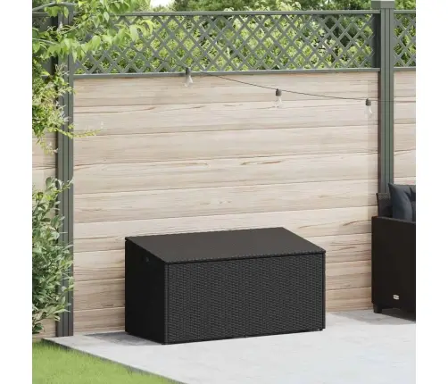 Dārza Uzglabāšanas Kaste Melna 110X50X58 Cm Poly Rattan Vidaxl