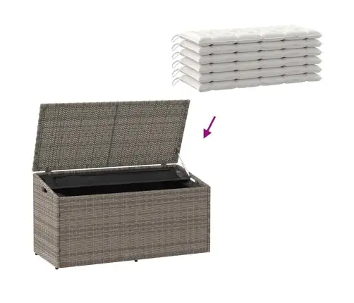 Dārza Uzglabāšanas Kaste Pelēka 110X50X58 Cm Polirotangpalmas Vidaxl