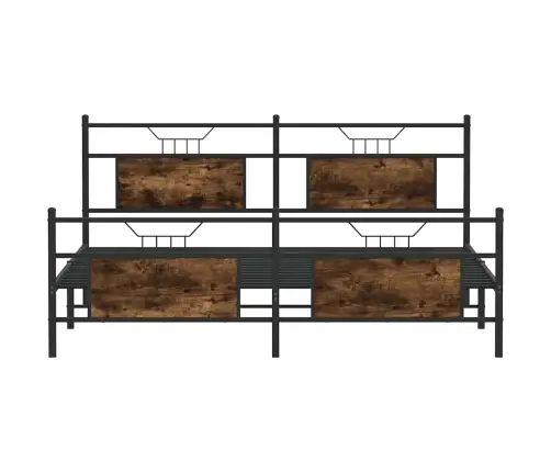 Gultas Rāmis Bez Matrača, Metāls, 160X200Cm, Ozolkoka Imitācija Vidaxl