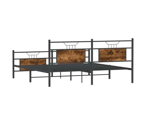 Gultas Rāmis Bez Matrača, Metāls, 160X200Cm, Ozolkoka Imitācija Vidaxl