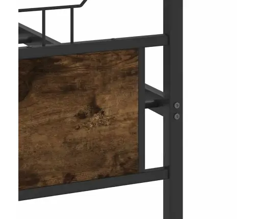 Gultas Rāmis Bez Matrača, Metāls, 160X200Cm, Ozolkoka Imitācija Vidaxl