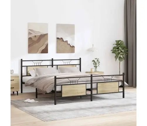 Lovos Rėmas Be Čiužinio, Sonoma Ąžuolo, 160X200cm Metalas