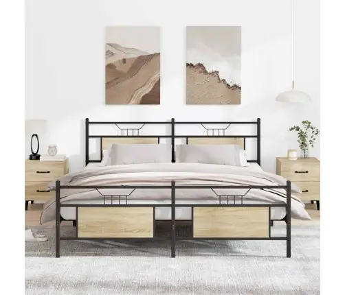 Lovos Rėmas Be Čiužinio, Sonoma Ąžuolo, 160X200cm Metalas