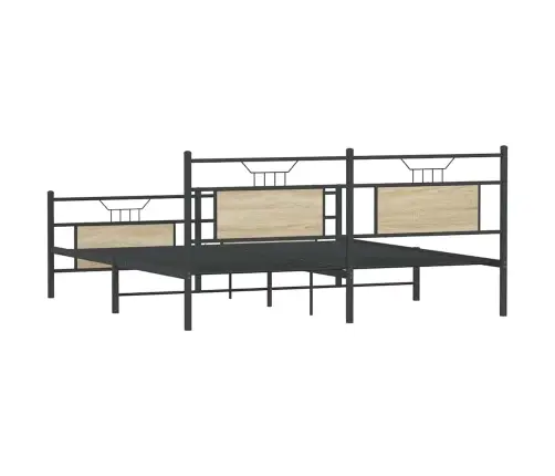 Lovos Rėmas Be Čiužinio, Sonoma Ąžuolo, 183X213cm Metalas Lovos Rėmas Be Čiužinio, Sonoma Ąžuolo, 183X213cm Metalas