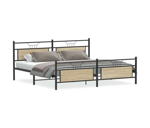 Metallist Voodiraam Ilma Madratsita Sonoma Tamm 193X201 Cm