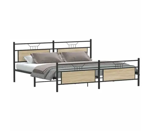 Metallist Voodiraam Ilma Madratsita Sonoma Tamm 193X201 Cm