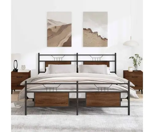 Lovos Rėmas Be Čiužinio, Rudas Ąžuolo, 183X213cm Metalas