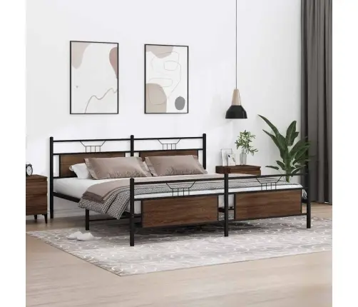 Lovos Rėmas Be Čiužinio, Rudas Ąžuolo, 193X201cm Metalas