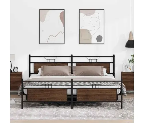 Lovos Rėmas Be Čiužinio, Rudas Ąžuolo, 193X201cm Metalas