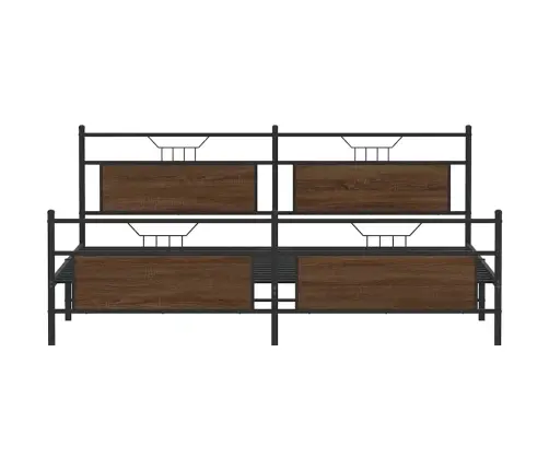 Gultas Rāmis Bez Matrača, Metāls, 200X200 Cm, Ozolkoka Krāsa Vidaxl