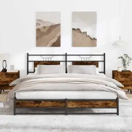 Lovos Rėmas Be Čiužinio, Dūminio Ąžuolo, 180X200cm Metalas Lovos Rėmas Be Čiužinio, Dūminio Ąžuolo, 180X200cm Metalas