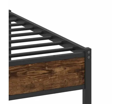 Gultas Rāmis Bez Matrača, Metāls, 193X203Cm, Ozolkoka Imitācija Vidaxl