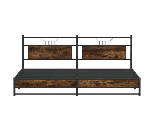 Gultas Rāmis Bez Matrača, Metāls, 200X200Cm, Ozolkoka Imitācija Vidaxl