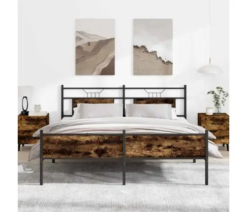 Lovos Rėmas Be Čiužinio, Dūminio Ąžuolo, 183X213cm Metalas