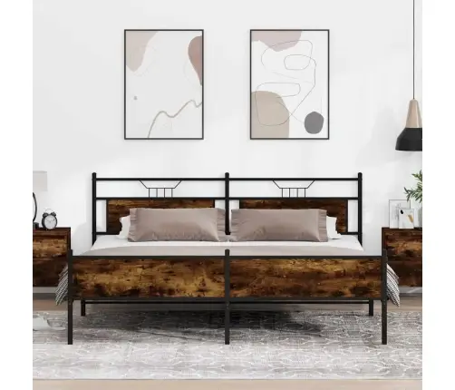 Lovos Rėmas Be Čiužinio, Dūminio Ąžuolo, 193X201cm Metalas