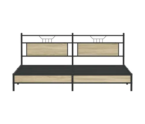 Lovos Rėmas Be Čiužinio, Sonoma Ąžuolo, 193X201cm Metalas