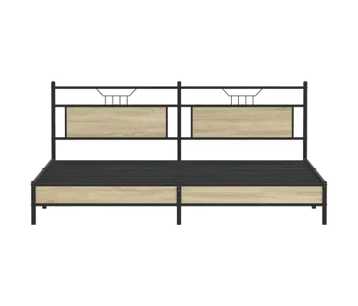 Gultas Rāmis Bez Matrača, Metāls, 200X200Cm, Ozolkoka Imitācija Vidaxl