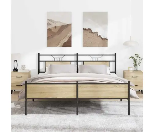 Lovos Rėmas Be Čiužinio, Sonoma Ąžuolo, 160X200cm Metalas