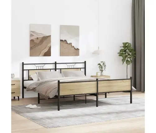 Lovos Rėmas Be Čiužinio, Sonoma Ąžuolo, 183X213cm Metalas