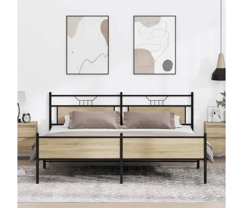 Lovos Rėmas Be Čiužinio, Sonoma Ąžuolo, 200X200cm Metalas