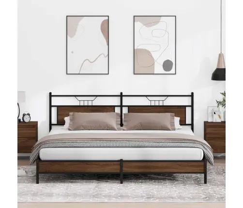 Gultas Rāmis Bez Matrača, Metāls, 193X203 Cm, Ozolkoka Krāsa Vidaxl