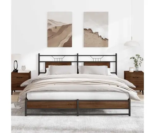 Metallist Voodiraam Ilma Madratsita Pruun Tamm 183X213 Cm