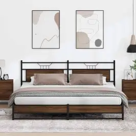 Gultas Rāmis Bez Matrača, Metāls, 193X201 Cm, Ozolkoka Krāsa Vidaxl