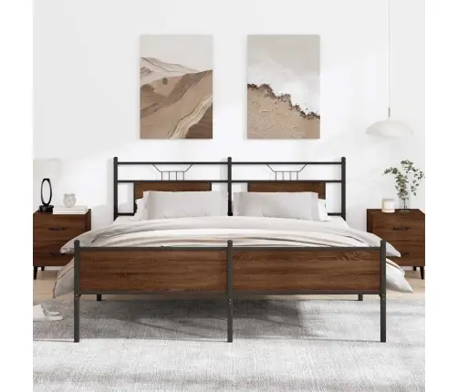 Gultas Rāmis Bez Matrača, Metāls, 160X200 Cm, Ozolkoka Krāsa Vidaxl