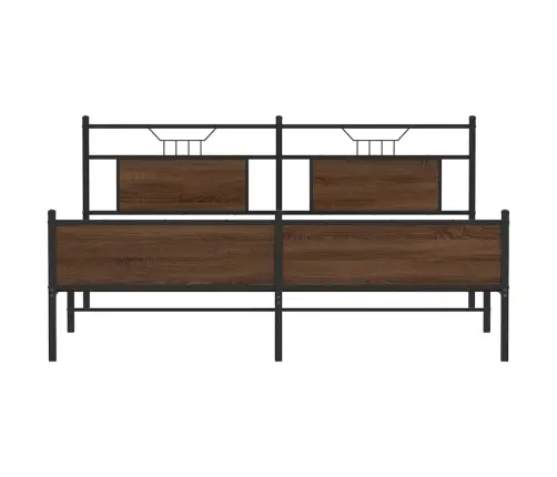 Gultas Rāmis Bez Matrača, Metāls, 183X213 Cm, Ozolkoka Krāsa Vidaxl