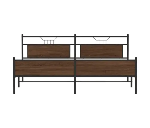 Gultas Rāmis Bez Matrača, Metāls, 193X203 Cm, Ozolkoka Krāsa Vidaxl
