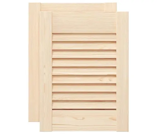 Skapja Durvis Žalūzijas Dizains 2 Gab Masīvkoka Priede Vidaxl