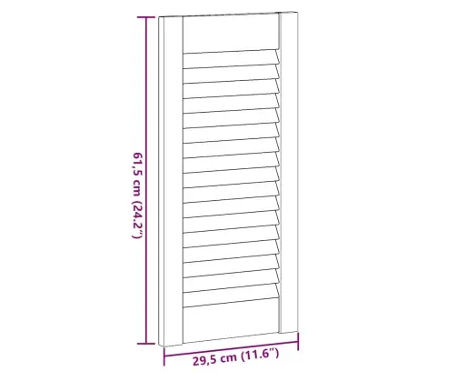 Spintelės Durelės, 61,5X29,5cm Pušis, Žaliuzių Dizaino