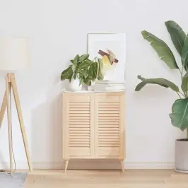 Spintelės Durelės, 2Vnt., 61,5X29,5cm Pušis, Žaliuzių Dizaino