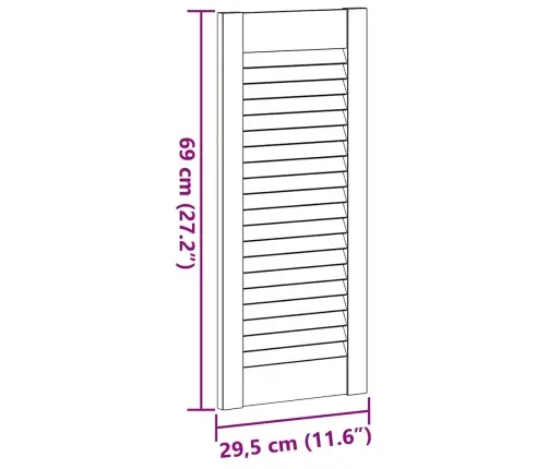 Kapiuksed Võredega Disain 2 Tk 69X29,5 Cm Täispuidust Mänd