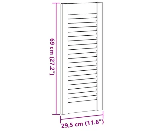 Skapja Durvis, Žalūziju Dizains, 4 Gab., 69X29,5 Cm, Priede Vidaxl