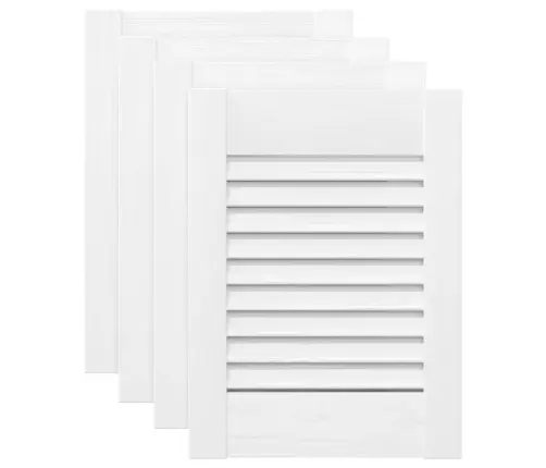 Skapja Durvis, Žalūziju Dizains, 4 Gab., Balts, 39,5X29,5 Cm Vidaxl