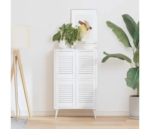 Skapja Durvis, Žalūziju Dizains, 4 Gab., Balts, 39,5X29,5 Cm Vidaxl