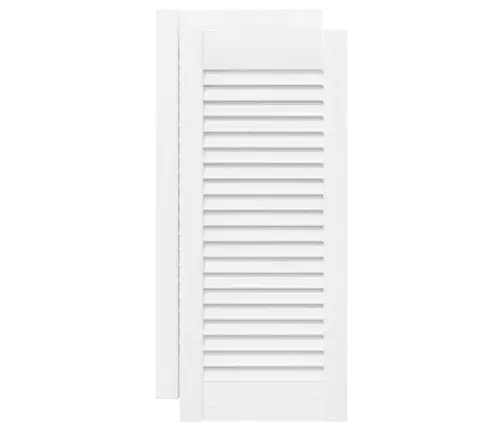Skapja Durvis, Žalūziju Dizains, 2 Gab., Balts, 61,5X29,5 Cm Vidaxl