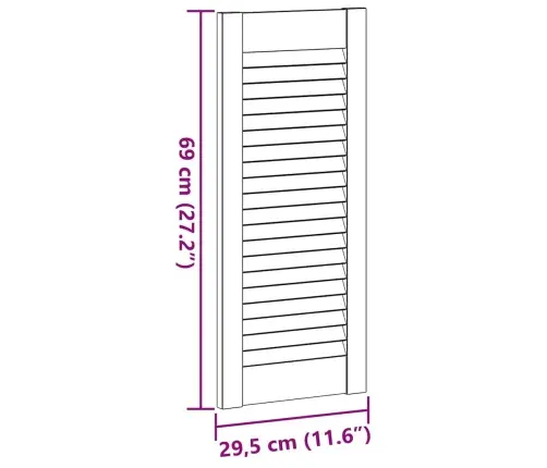 Skapja Durvis, Žalūziju Dizains, 2 Gab., Balts, 69X29,5 Cm Vidaxl