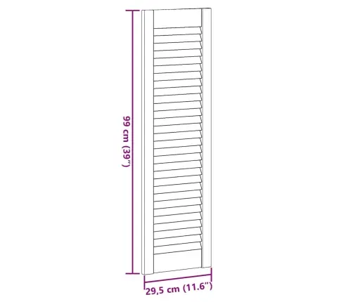 Spintelės Durelės, Baltos, 99X29,5cm Žaliuzių Dizaino