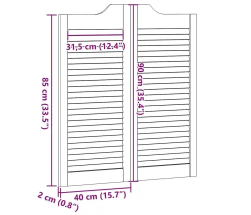 Tiibuksed, Lamell, Disain 1-Paar 90X80 Cm Täispuidust Mänd