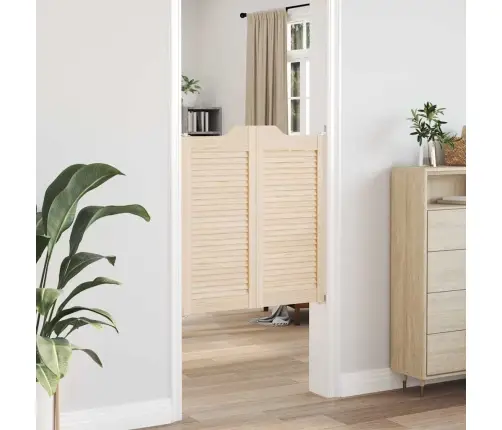 Varstomos Durys Su Žaliuzėmis, 2 Poros 90X80 Cm Pušies Masyvo