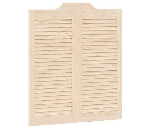 Varstomos Durys Su Žaliuzėmis, 2 Poros 90X80 Cm Pušies Masyvo
